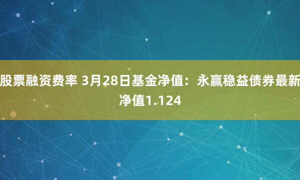 股票融资费率 3月28日基金净值：永赢稳益债券最新净值1.124