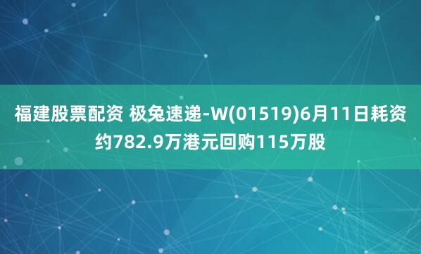 福建股票配资 极兔速递-W(01519)6月11日耗资约782.9万港元回购115万股